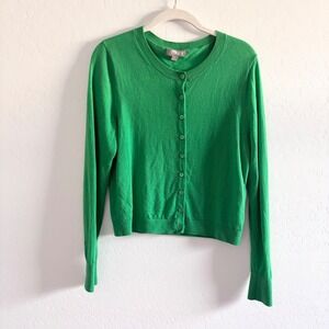 J. Crew Green Cardigan Sweater